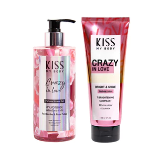 [แพ็คคู่] Kiss My Body เจลอาบน้ำน้ำหอม 380 ml. + เซรั่มน้ำหอมกันแดด/โลชั่นน้ำหอม/โลชั่นกันแดด
