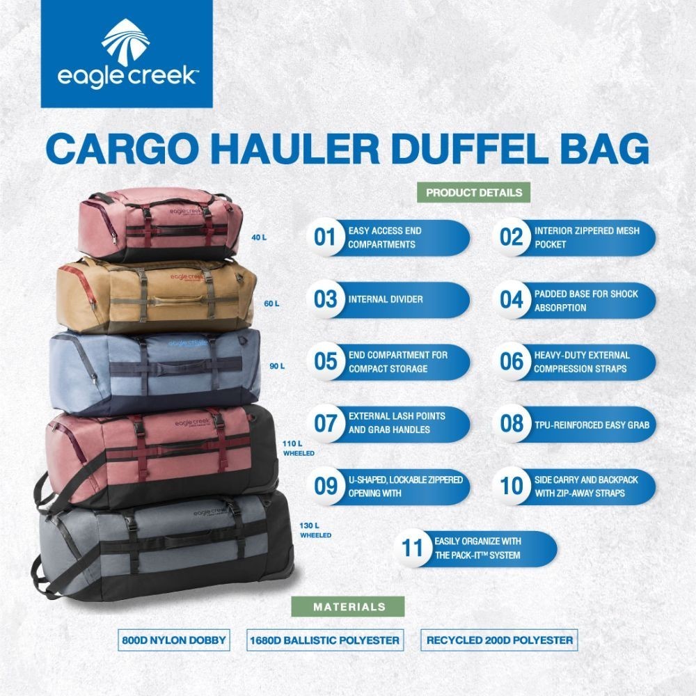 EAGLE CREEK CARGO HAULER WHEELED DUFFEL 130L กระเป๋าเดินทาง ดัฟเฟิล 2 ล้อ ขนาด 130 ลิตร