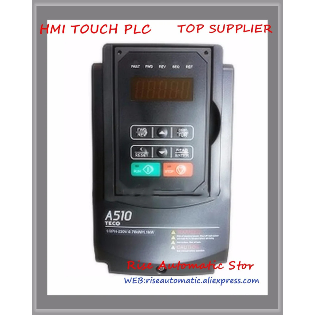 3 เฟส 440V 3.4A 0.75KW 1HP อินเวอร์เตอร์ VFD ความถี่ ไดรฟ์ AC A510-4001-H3F ใหม่