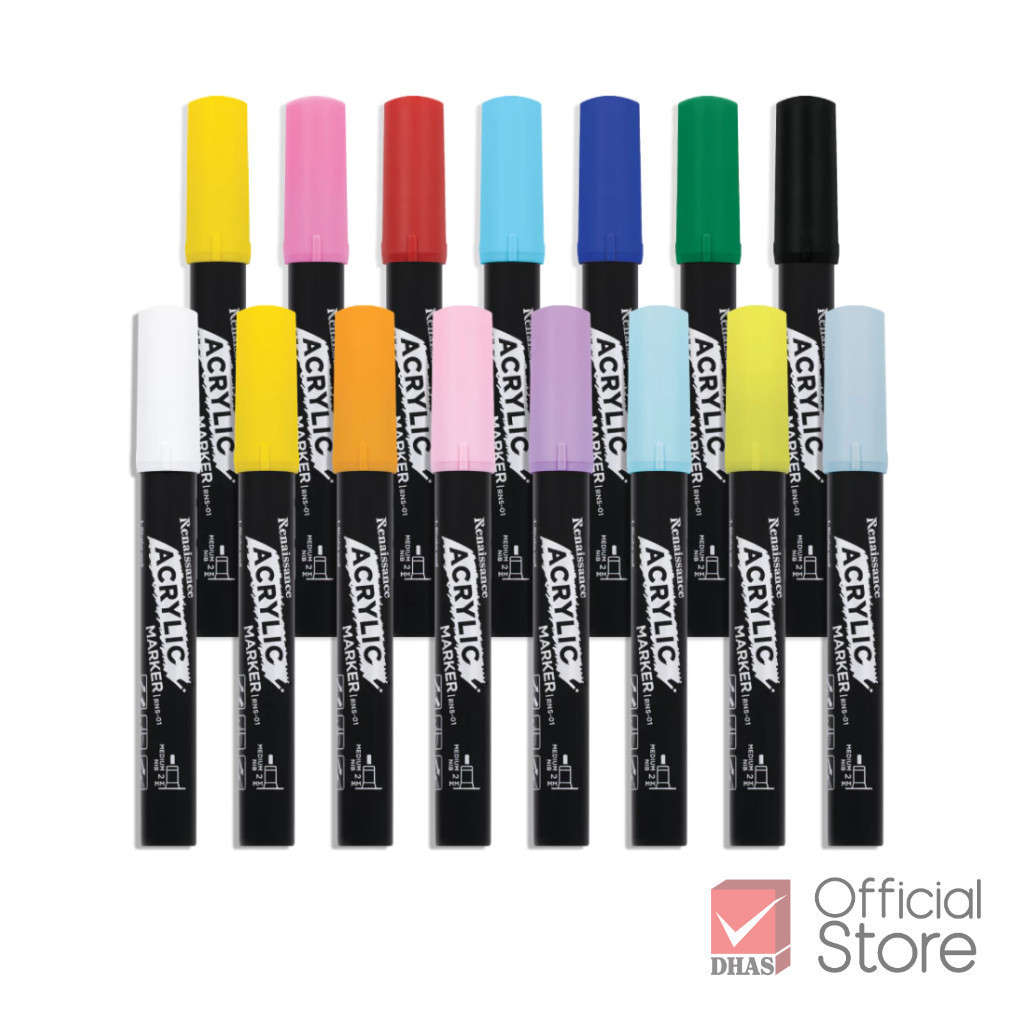 Renaissance ปากกา ปากกามาร์กเกอร์ อะคริลิค acrylic marker 15 เฉดสี จำนวน 1 ด้าม