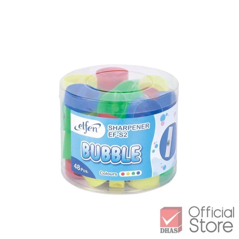 Elfen กบเหลาดินสอ EF-S2 กลม คละสี 48 ชิ้น จำนวน 1 กระปุก