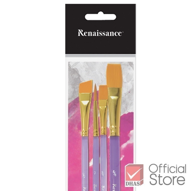 Renaissance พู่กัน พู่กันสีน้ำ พู่กันด้ามใส คละแบบ จำนวน 1 ชุด — صورة 3
