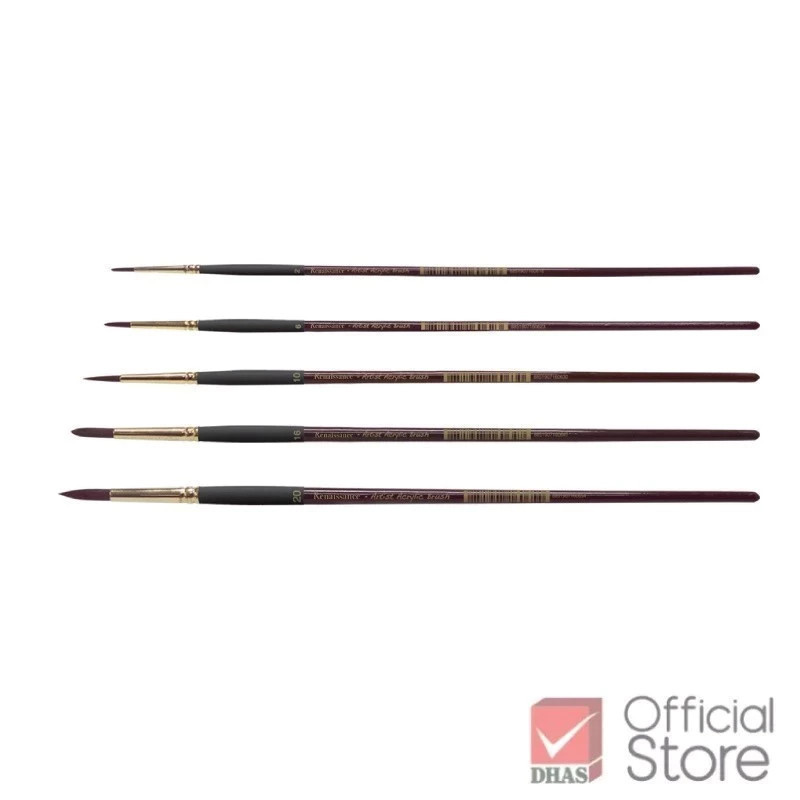 Renaissance พู่กัน สีอะคริลิค พู่กันหัวกลม จำนวน 1 ด้าม
