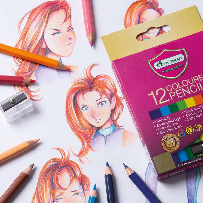 Master Art สีไม้ 12 สี รุ่นใหม่ (แท่งสั้น) พกพาสะดวก - 1 กล่อง thumbnail 6