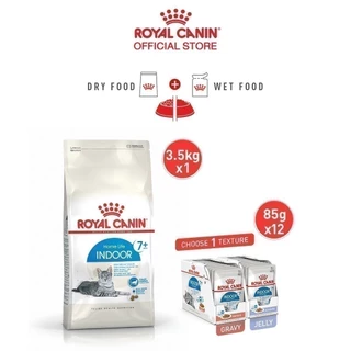 [เซตคู่สุดคุ้ม] Royal Canin Indoor 7+ 3.5kg + Royal Canin Indoor 7+ Pouchแมวสูงวัย เลี้ยงในบ้านและทำหมัน อายุ 7 ปีขึ้นไป