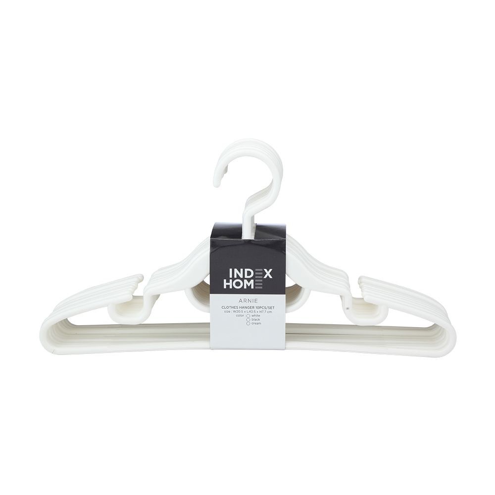 INDEX LIVING MALL ไม้แขวนเสื้อ รุ่น อาร์นี่ (10 ชิ้น/ชุด) - สีขาว