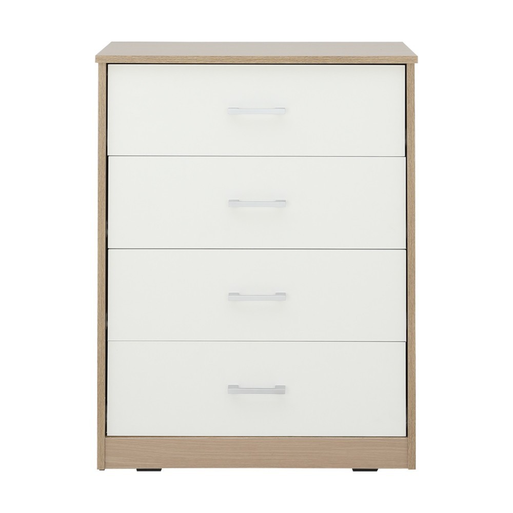 Furinbox ตู้ลิ้นชัก 4 ชั้น รุ่นมินิโอ - สีธรรมชาติ/ขาว