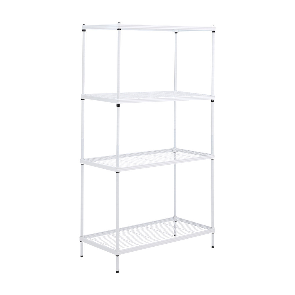 HomeHuk ชั้นวางของ 4 ชั้น รุ่นไวร์เน็ท ขนาด 90 x 45 x 160 ซม. (เสาเล็ก) - สีขาว