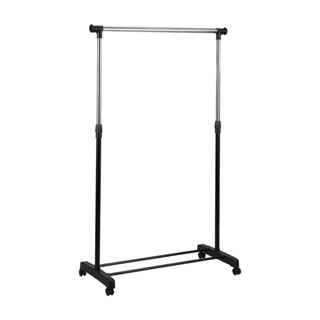 HomeHuk ราวตากผ้าบาร์เดี่ยว รุ่นเรย์ - สีดำ/เงิน