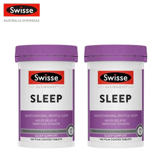 (แพ็คคู่) Swisse Ultiboost Sleep 100 Capsules อัลตร้าบูส การนอนหลับ 100 เม็ด x 2 ขวด (EXP:08 2028)