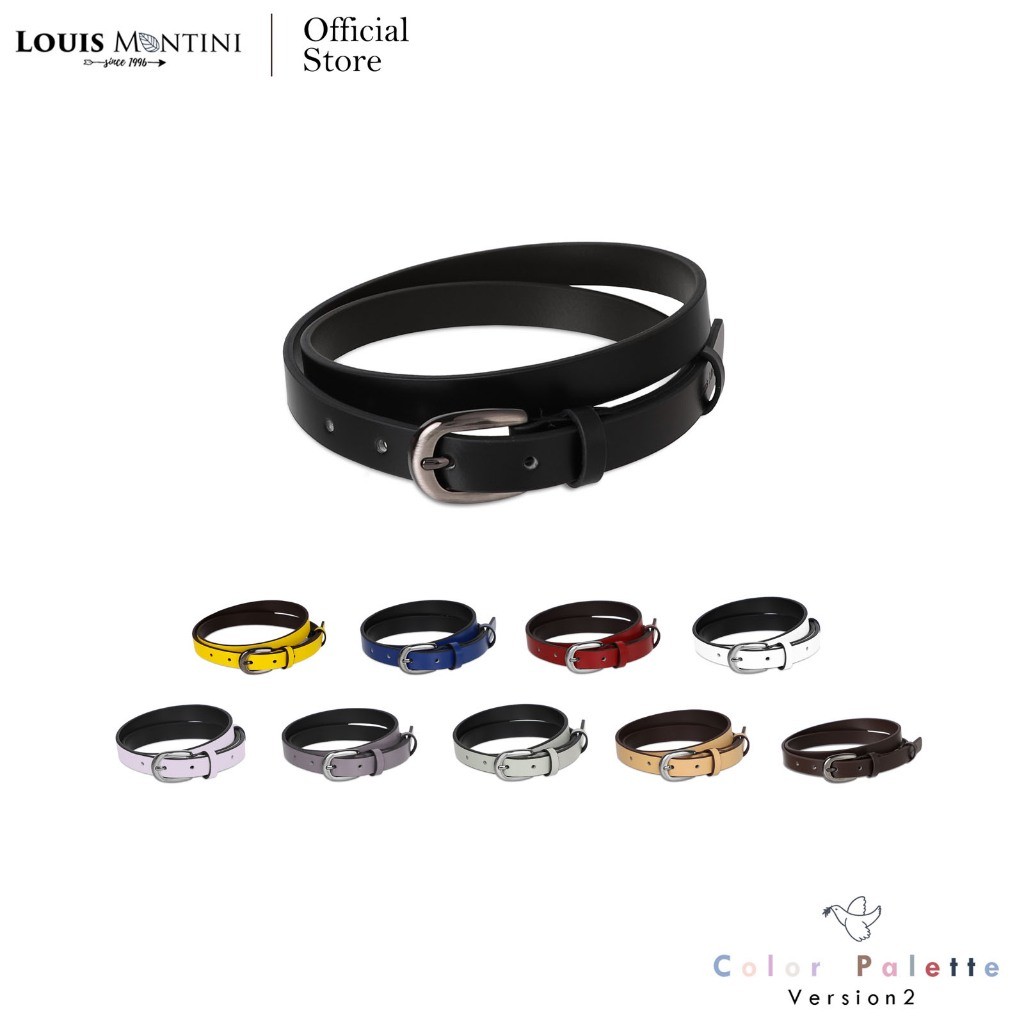 Louis Montini (Color Palette Version 2) เข็มขัดผู้หญิง เข็มขัดหนังวัวแท้ Women's Belt MGW201