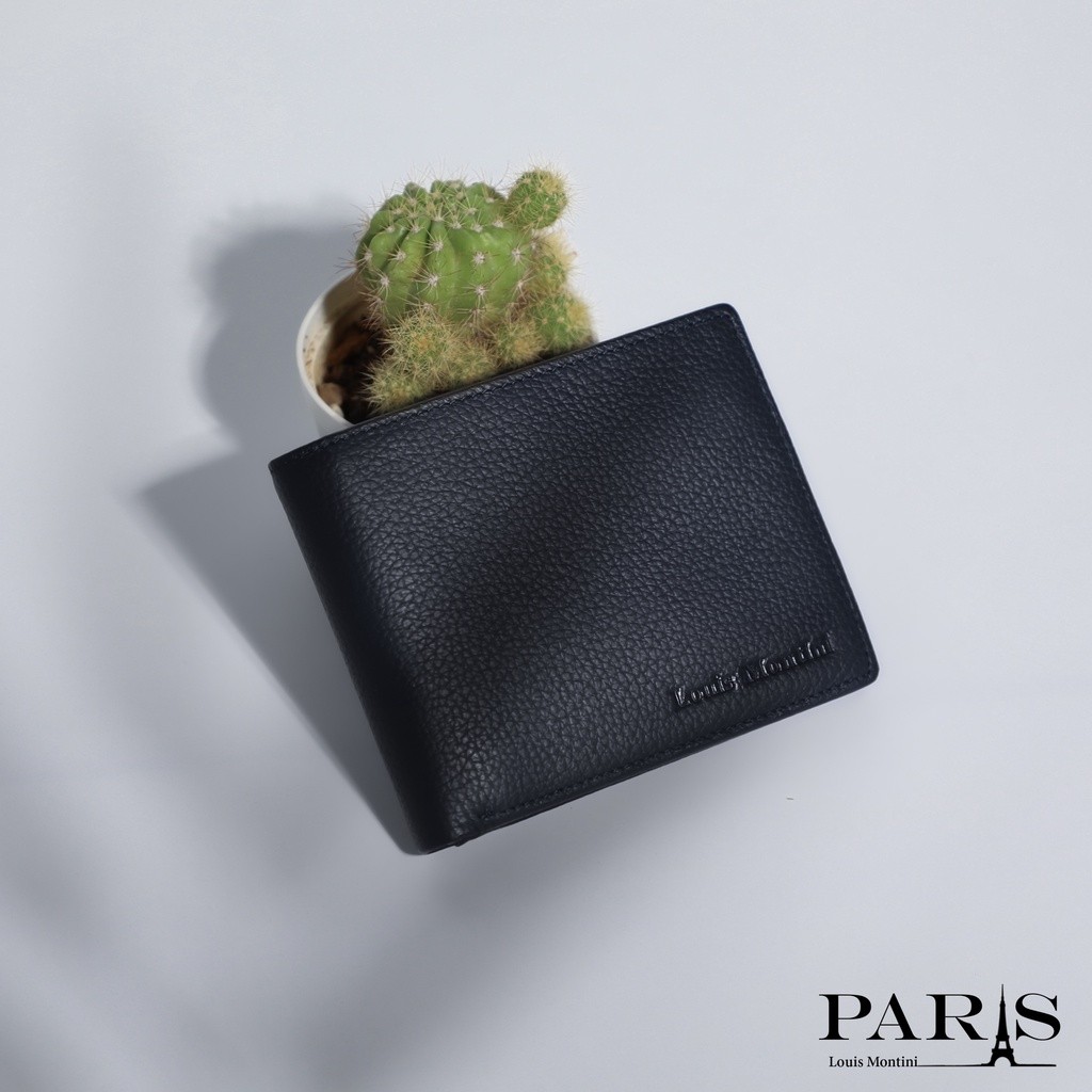 Louis Montini (Minimal Style) กระเป๋าสตางค์หนังวัวแท้ กระเป๋าผู้ชายหนังแท้ สไตล์เรียบง่าย MEN’s WALLET TTM092