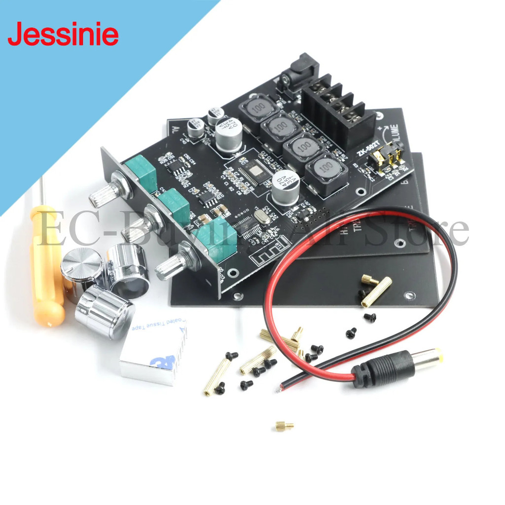 โมดูลบอร์ดขยายเสียงซับวูฟเฟอร์ ZK-502T TPA3116D2 AUX BLE 2.0 แชนเนล กำลังเสียงสูง 50W+50W