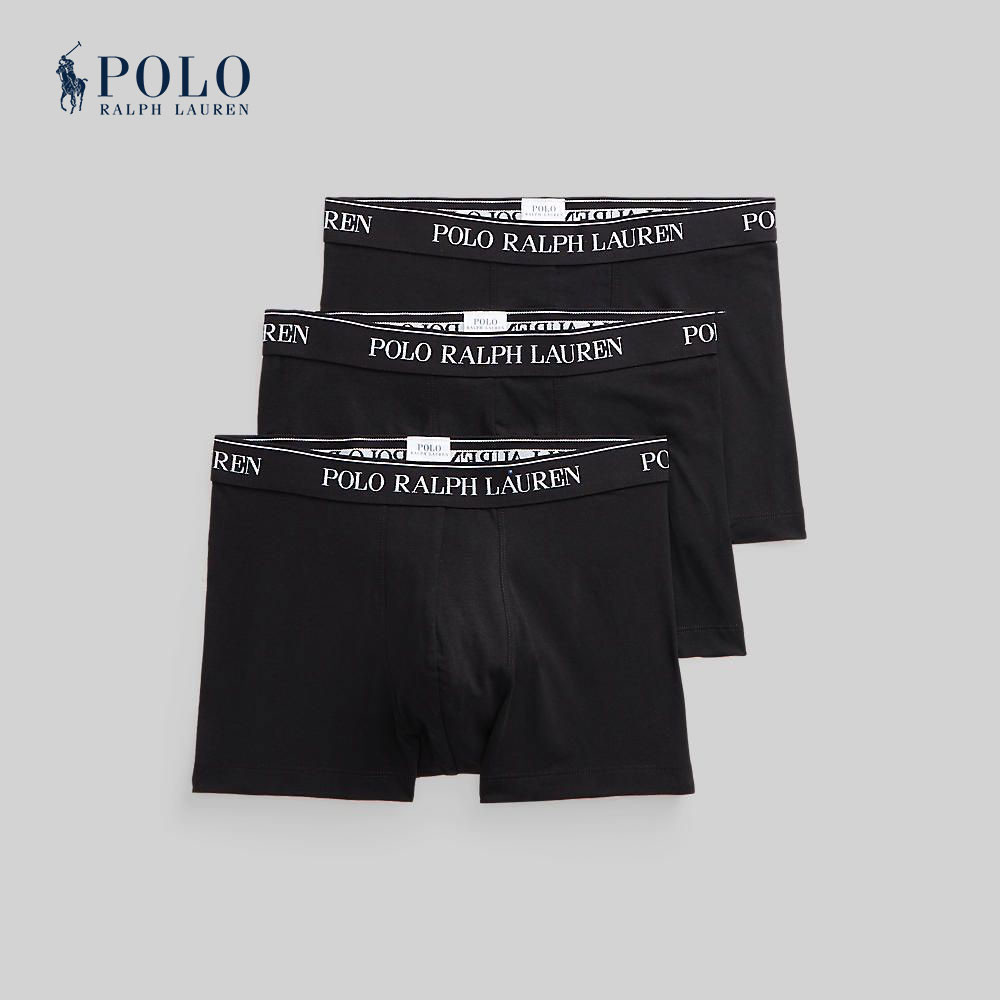 Polo Ralph Lauren Underwear TRUNKS Stretch Cotton Trunk 3-Pack กางเกงชั้นใน Trunks รุ่น MAPOUND0S720196 สี 001 BLACK