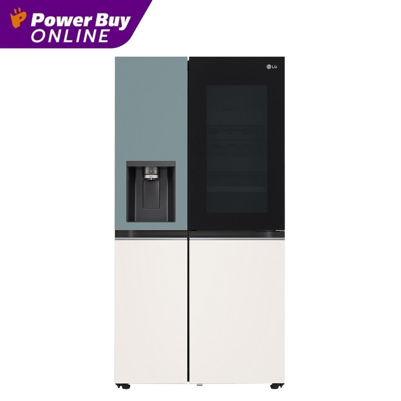 LG ตู้เย็น Instaview ไซด์ บาย ไซด์ 22.4 คิว Inverter (สีมิ้น-สีเบจ) รุ่น GC-X257CMEW.ATEPLMT