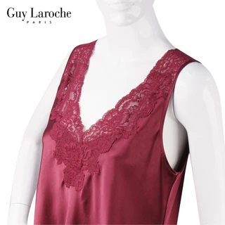 Guy Laroche ชุดนอน GN3A28 ของแท้เกรด1 ชุดนอนกระโปรงยาวผ้าซาติน ผ้าลื่น เนื้อนุ่มแต่งลูกไม้หน้า หลัง