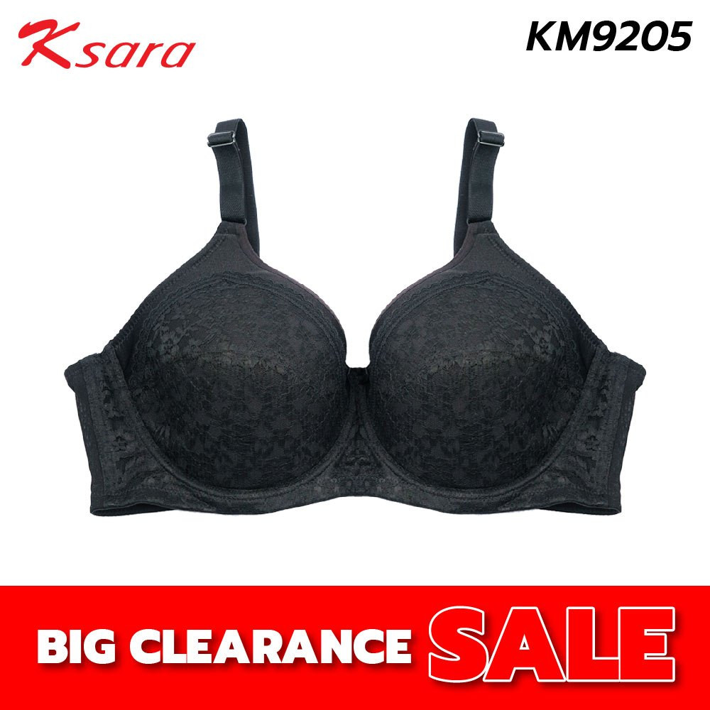 Ksara  เสื้อชั้นใน KM9205ของแท้เกรดA ไซส์ใหญ่ (คัพC/D/E80- 85) FULL CUP มีโครง ฟองน้ำบาง เก็บกระชับเต้าทรงให้สวยงาม