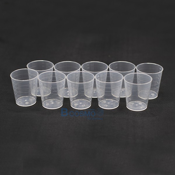 ถ้วยตวงพลาสติก มีฝาครอบ / ไม่มีฝาครอบ ถ้วยตวงยา พลาสติก ปลอดภัยต่อสุขภาพ (1 แพ็ค 10 ชิ้น) [ CLINIC HUB ] - รูปที่ 2