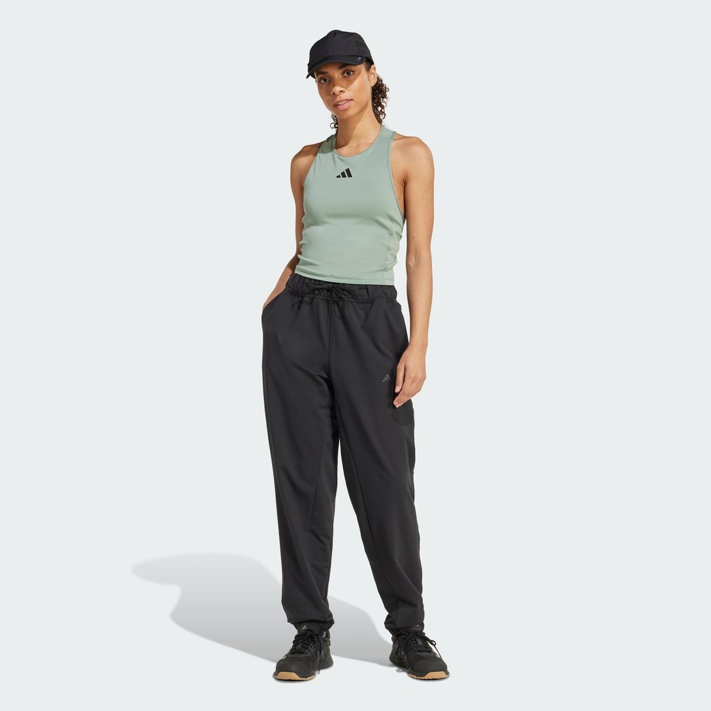 adidas Gym & Training บราท็อปเว้าหลัง Power 3-Stripes ผู้หญิง สีเขียว JJ3509 - รูปที่ 5