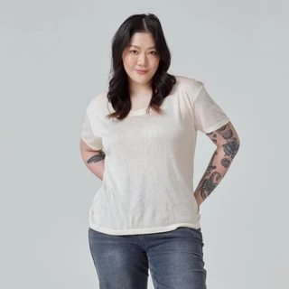 Chewa Chilling Tee - เสื้อคอยู ผ้าลินินสลาฟ อก 36 - U5M