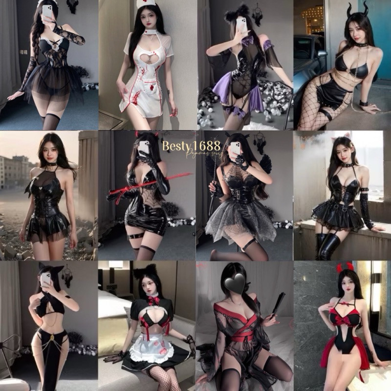 ชุดนอนเซ็กซี่ ชุดหนัง ฮาโลวีน ชุดคอสเพลย์   Ng/R รวมแบบขายดี พร้อมส่งจากไทย Goodnigt888