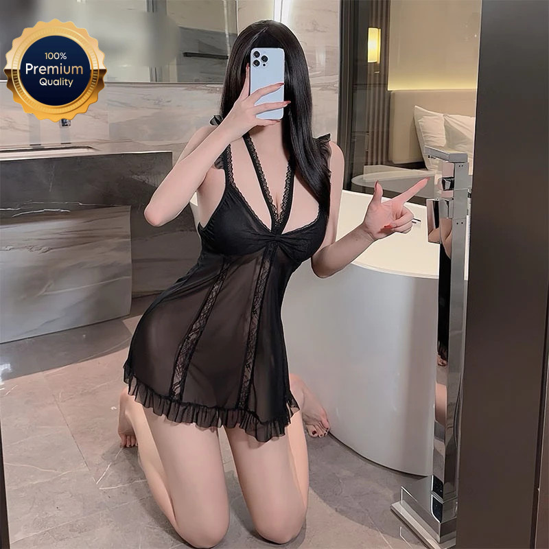 ชุดนอนเซ็กซี่ ชุดนอนไม่ได้นอน [มีฟอง] ซีทรู รุ่น D2410 (Wm) 🏆เกรดพรีเมี่ยมแท้ YUYIE888