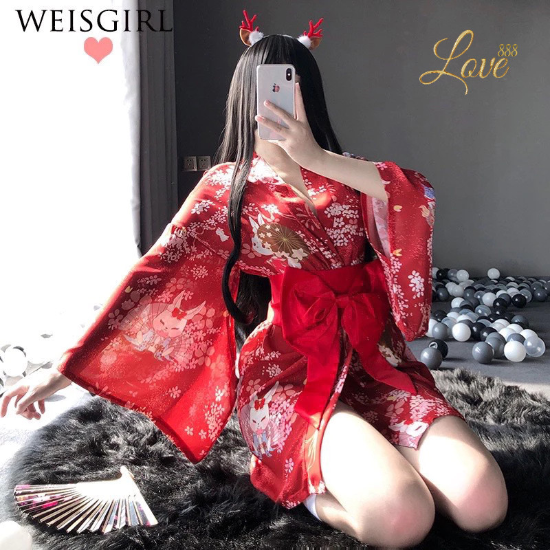 ชุดคลุมกิโมโนญี่ปุ่น ชุดกิโมโน ชุดตรุษจีน K003 ชุดนอนไม่ได้นอน ชุดเซ็กซี่ พร้อมส่ง  love888th