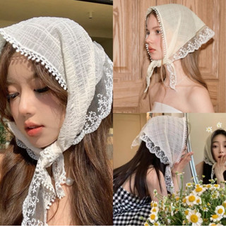 ผ้าโพกหัว ผ้าพันคอพิมพ์ลายดอกไม้ ทรงสามเหลี่ยม ผ้าโพกผมทะเล …