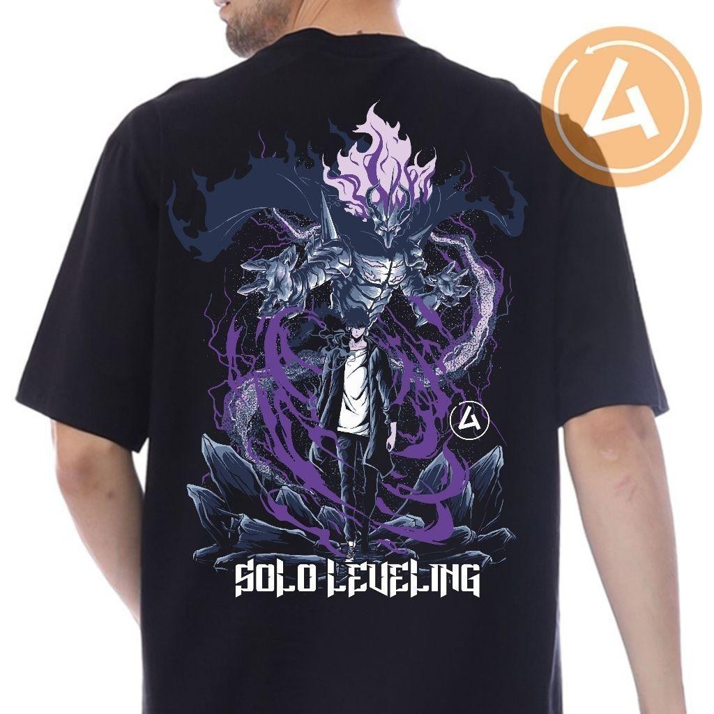 Kaos Solo Leveling Sung Jinwoo & Ashborn – Cotton Combed Premium Print