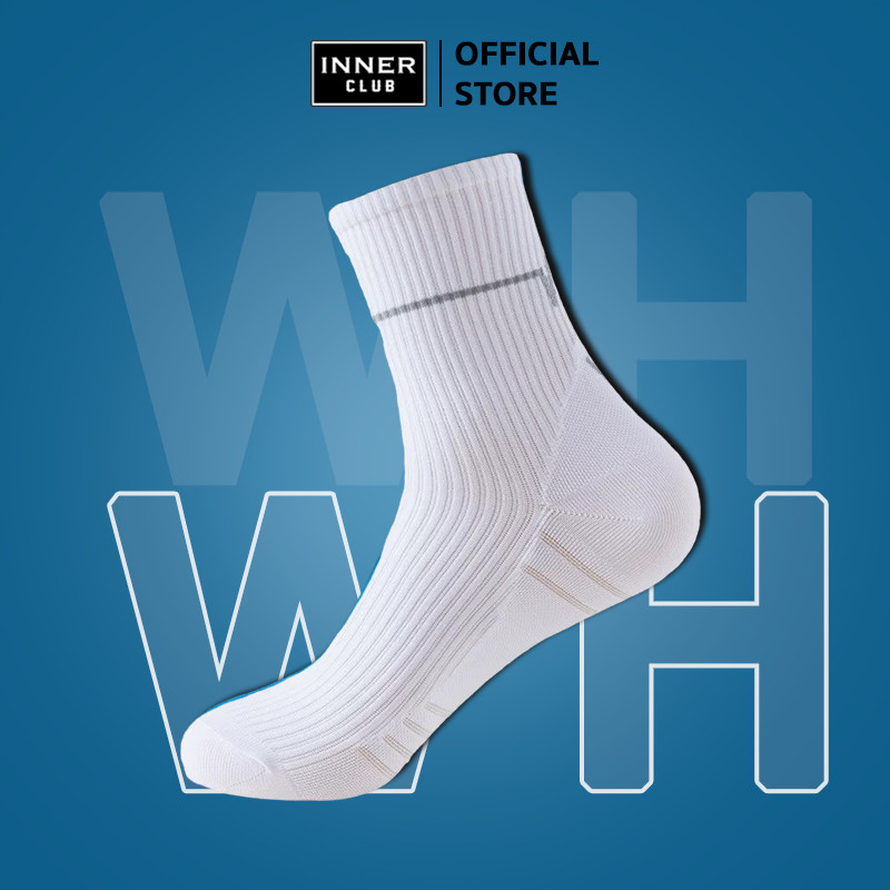 INNERCLUB ถุงเท้ากีฬา ถุงเท้าข้อยาว รุ่นB5  กระชับเท้า นุ่ม ระบายอากาศ(แพ็ค 1 คู่มีให้เลือก 6 สี)Free Size - รูปที่ 4