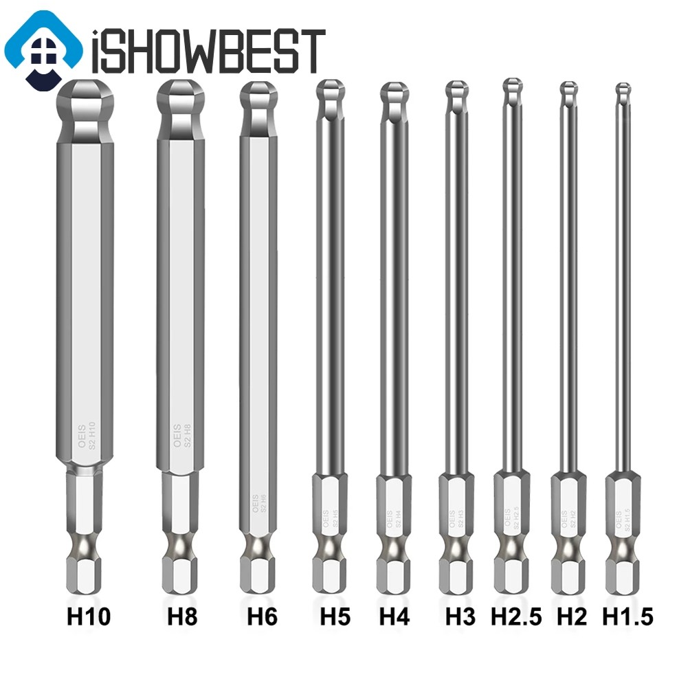 1ชิ้นบอลปลายหกเหลี่ยมไขควงบิตเมตริกหกเหลี่ยมบิต100มิลลิเมตรยาวแม่เหล็กไดร์เวอร์บิต