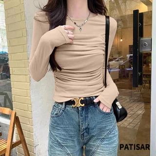 เสื้อยืดแขนยาว ผ้าตาข่าย แฟชั่นสําหรับผู้หญิง PR