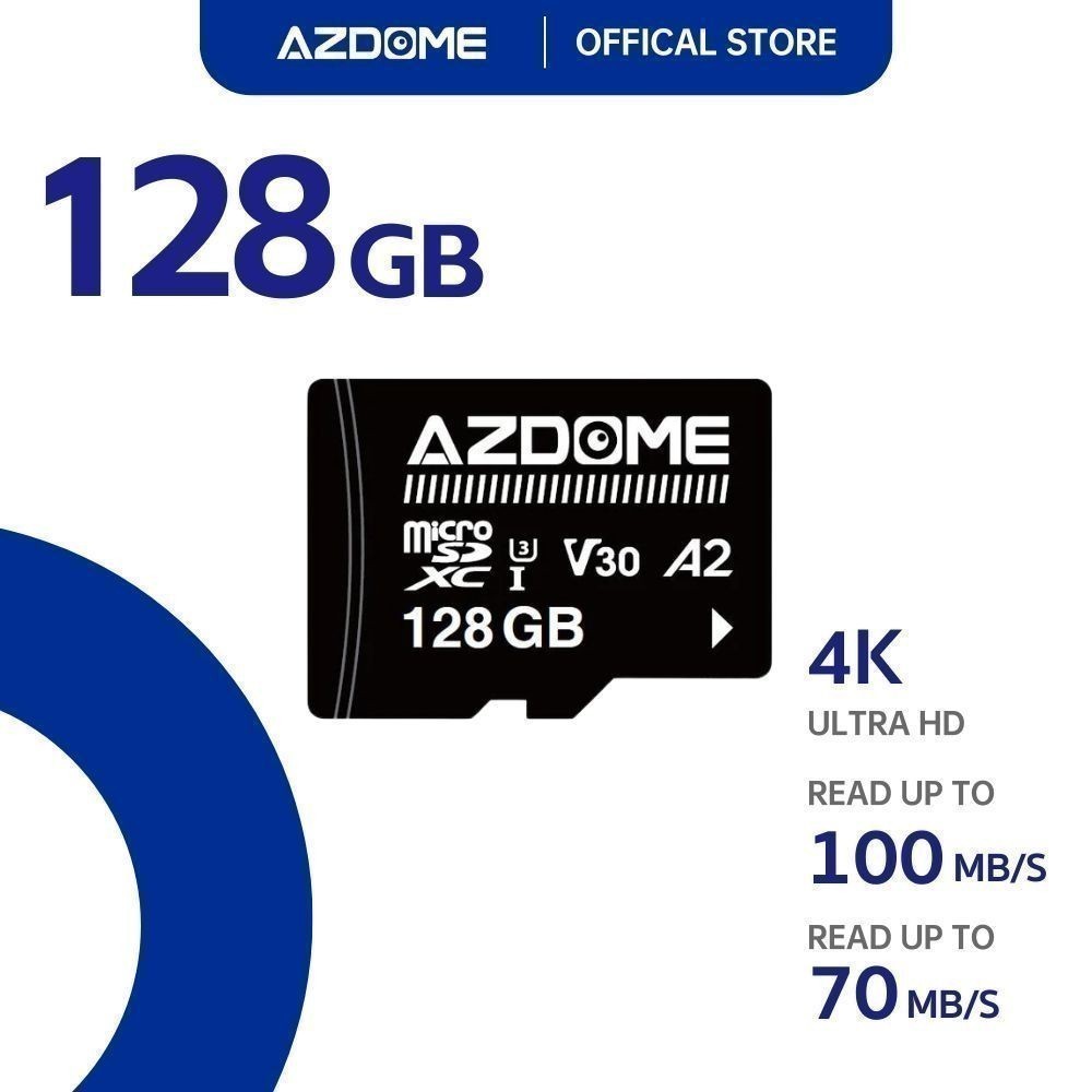 เมมโมรี่การ์ด AZDOME 128GB micro SDXC U3 V30 A2 Memory Card เมมโมรี่คุณภาพสูงสำหรับกล้องติดหน้ารถ รับประกัน 1 ปี