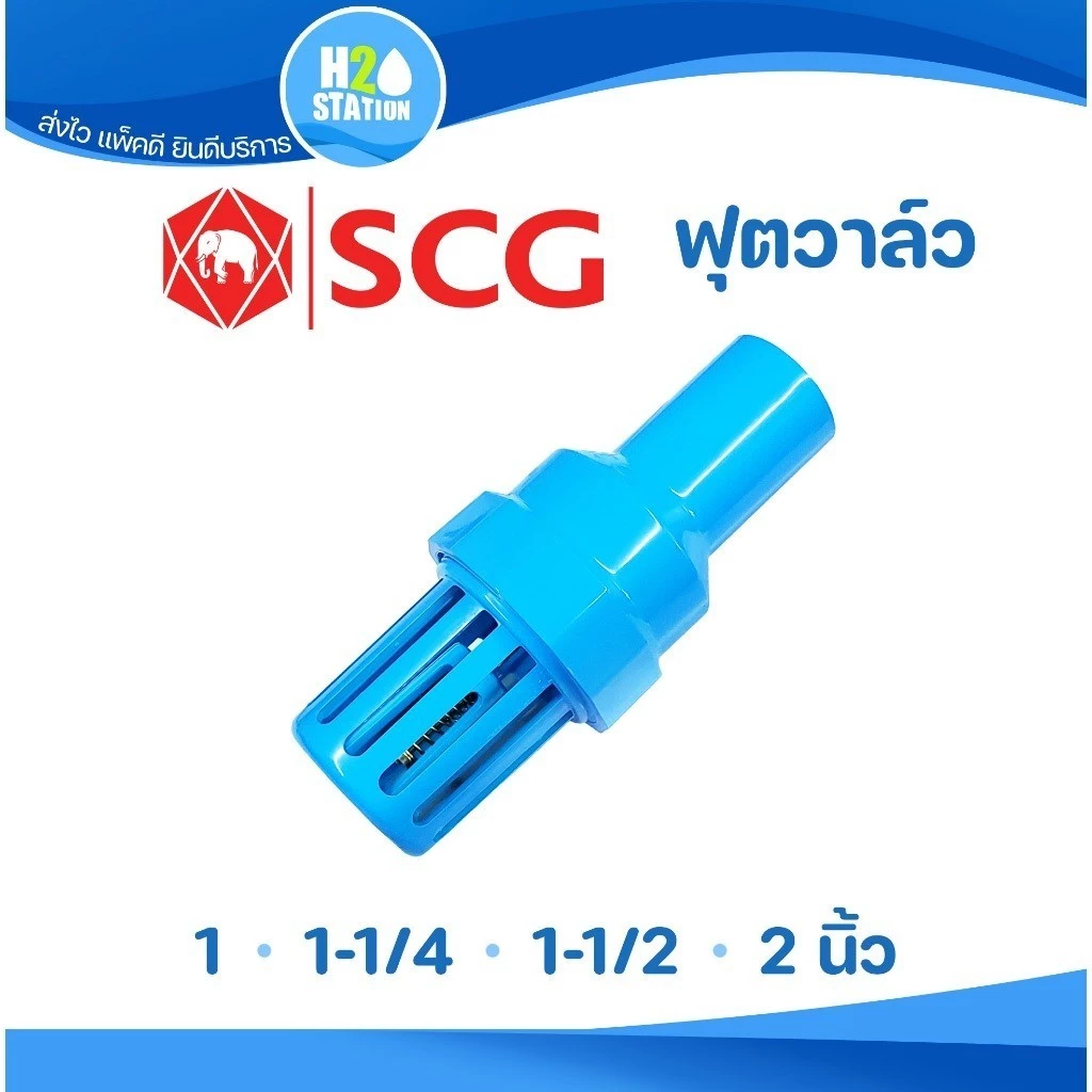 ฟุตวาล์ว หัวกะโหลก SCG ขนาด 1, 1-1/4, 1-1/2 และ 2 นิ้ว