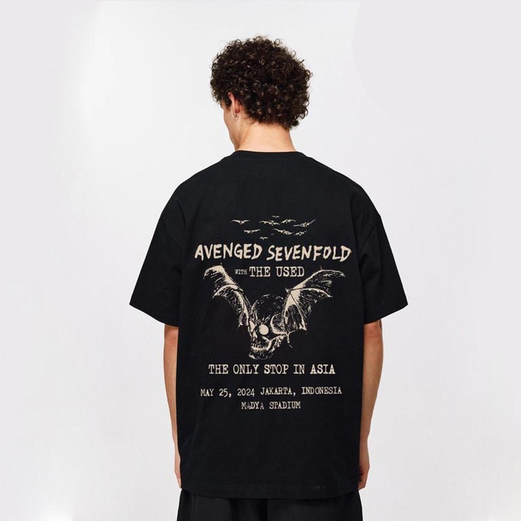 2024 TSHIRT A7X AVENGED SEVENFOLD TOUR 220GSM HIGH COLLAR VINTAGE PRINT ABSORPTION standard CUTTING 