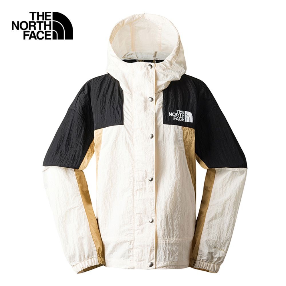 THE NORTH FACE W MTN WIND JACKET - WHITE/BLACK/KHAKI เสื้อกันลม ผู้หญิง (ดูตารางไซซ์ ASIA/AP)