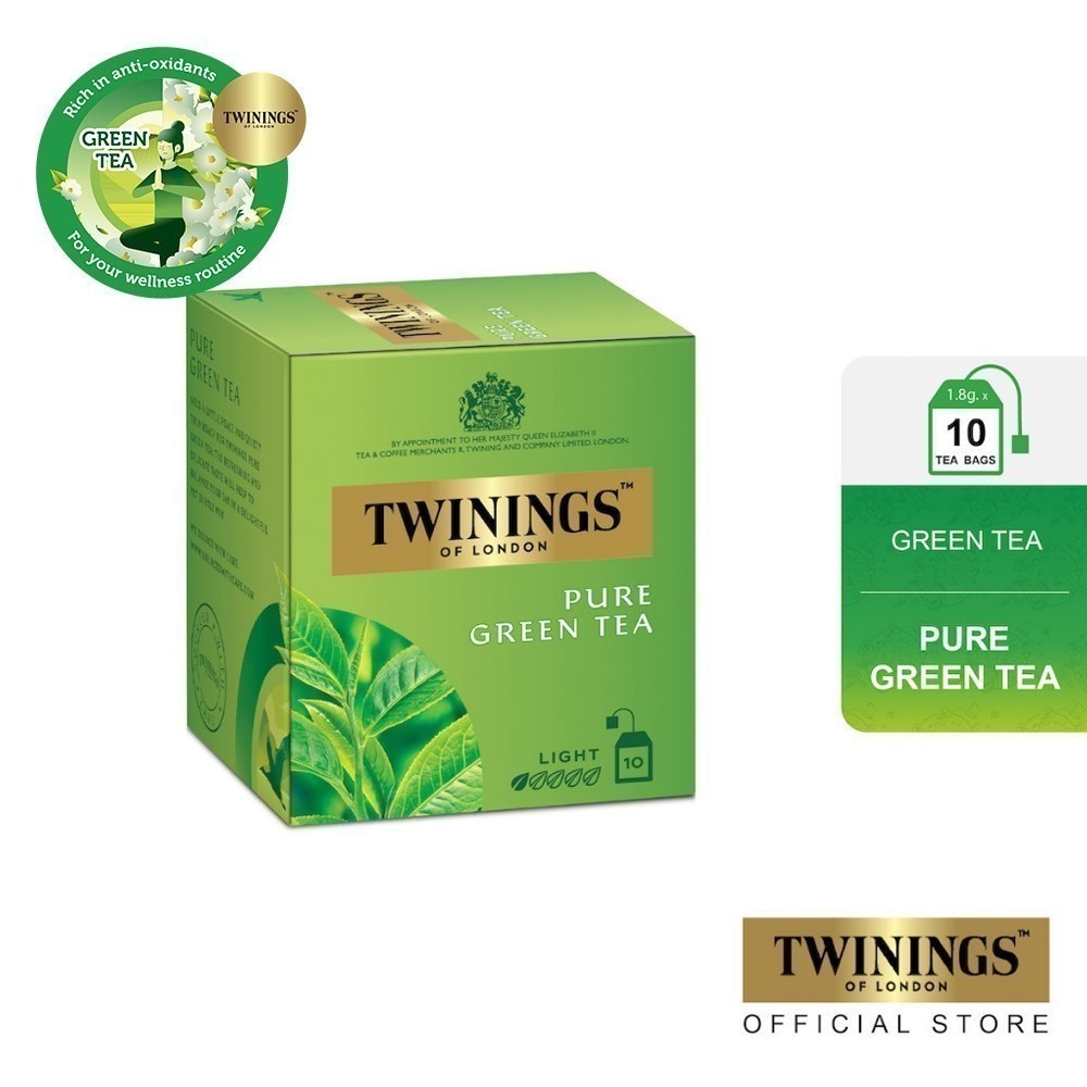 [แพ็ค 10 ซอง] ทไวนิงส์ มินิ เพียว กรีนที ชนิดซอง 2 กรัม แพ็ค 10 ซอง Twinings Mini Pure Green Tea 2 g. Pack 10 Tea Bags