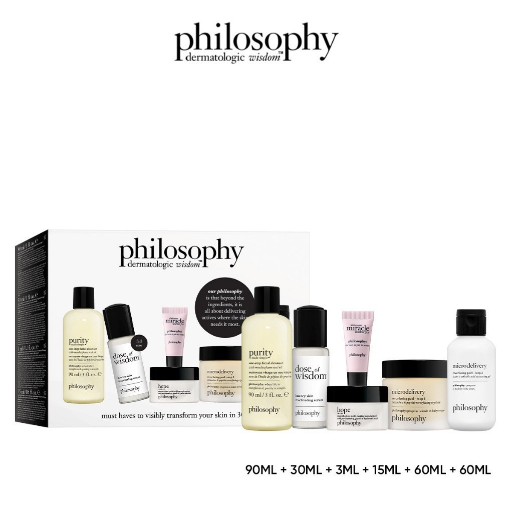 [MFG: 30/6/2023] Philosophy skincare icons set เซ็ทสกินแคร์ 5 regimens ราคา ถูกที่สุด ดีลบีเคเค