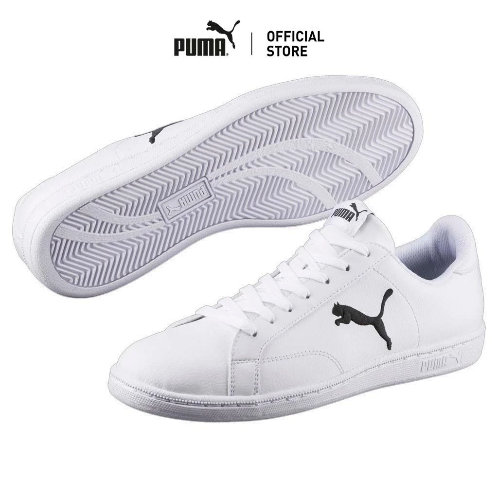 PUMA BASICS - รองเท้าผ้าใบทำจากหนัง Smash Cat สีขาว - 36294503