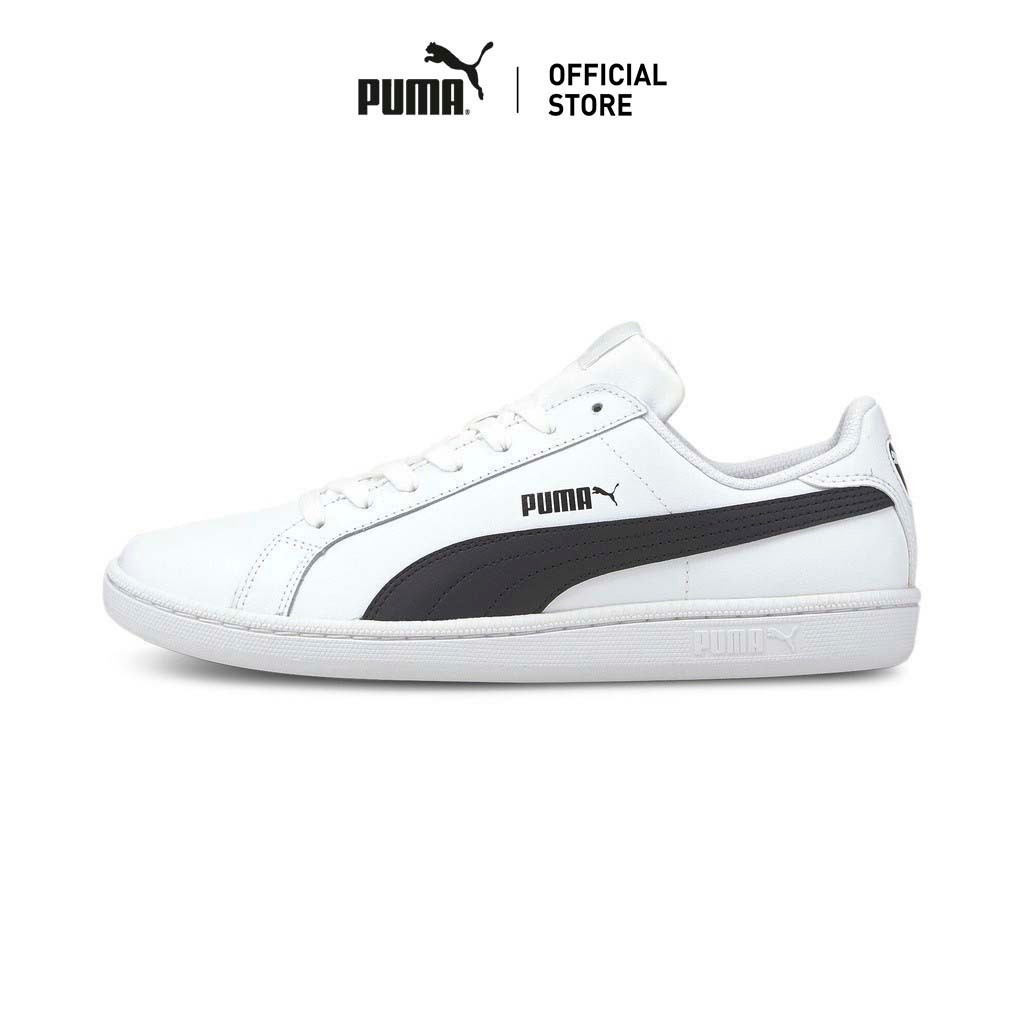 PUMA SPORT CLASSICS Smash Leather 356722 ສີຂາວ-ດຳ-ຂາວ (Unisex) ຮອງເທົ້າກິລາ
