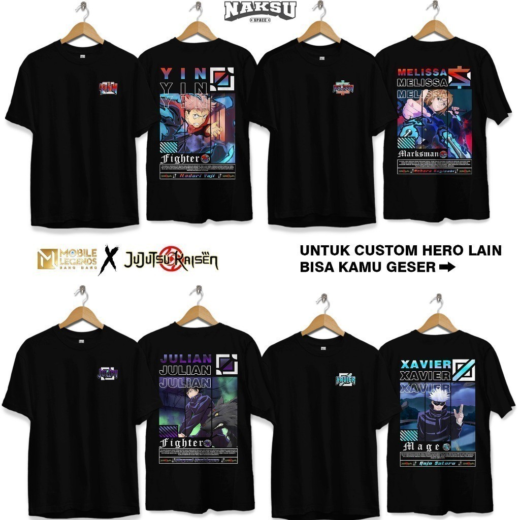✅ พร้อมส่ง/จัดส่งไว เสื้อยืดเกม MLBB JUJUTSU KAISEN สไตล์สตรีท ผ้าคอตตอน COMBED 30s ไซส์ S-5XL