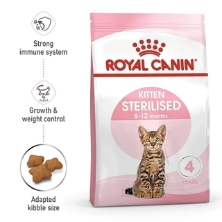 Royal Canin Kitten Sterilised 400g อาหารเม็ดลูกแมวหลังทำหมัน อายุ 6-12 เดือน (Dry Cat Food, โรยัล คานิน)
