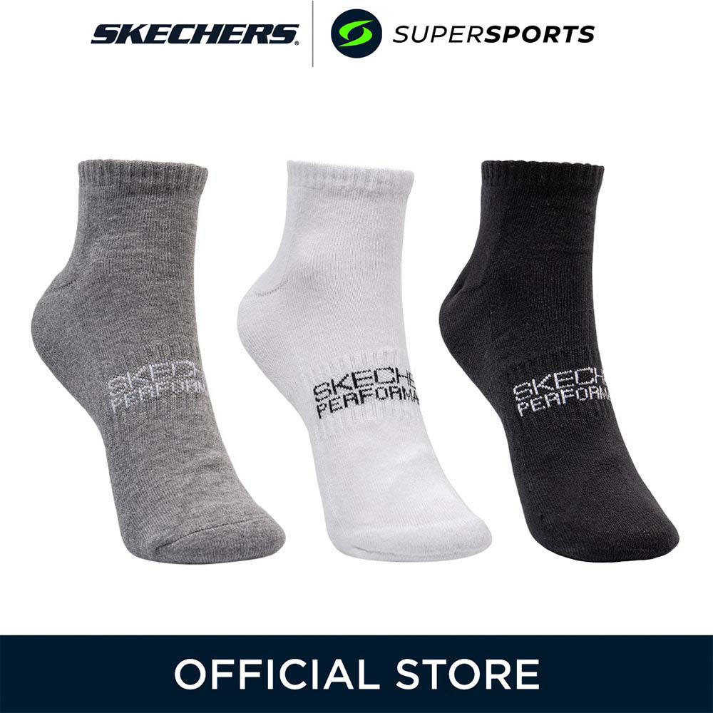 SKECHERS Performance Black ถุงเท้าผู้ใหญ่ (แพ็ค 3 คู่)