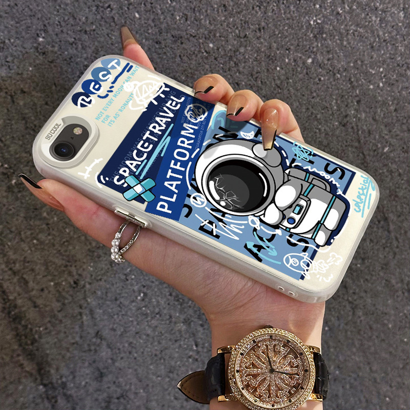 เคสสำหรับ iPhone 6 Plus 6s Plus 7 Plus 8 Plus SE 2020 X Xr Xs Max เคสนักบินอวกาศกันแดดป้องกันปลอกเคสมือถือโปร่งแสง