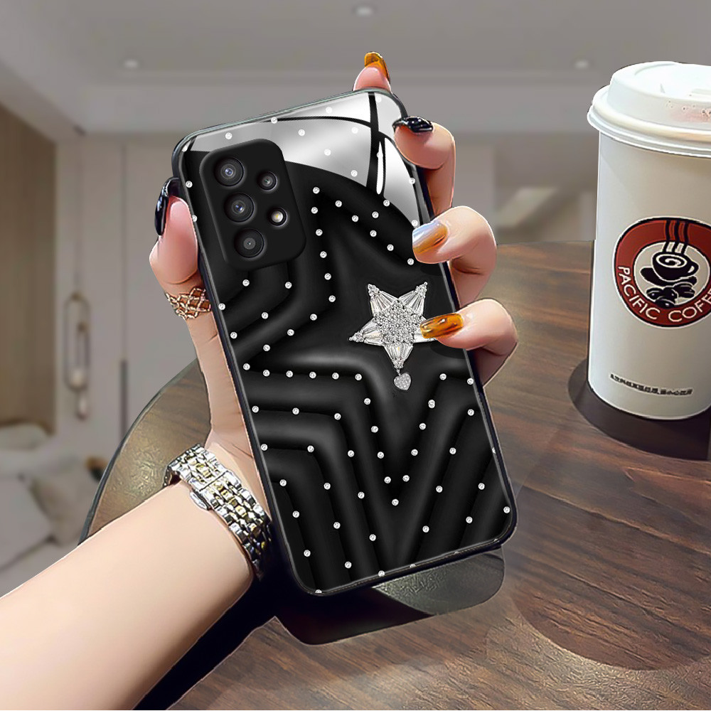 ดาวเพชร เคส กระจก Samsung a73 a71 a7 2018 a53 a52s a51 a50s a50 a42 a33 a32 a31 a30s a23 a22 a21s a20s a20 h3f1927