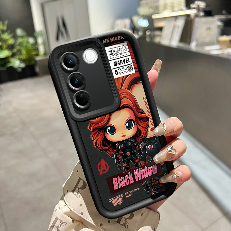 เคสสำหรับ VIVO V27 5G VIVO V27 Pro 5G S16 Pro 5G เคสโทรศัพท์การ์ตูนแม่ม่ายดำและพิษ Q-Edition