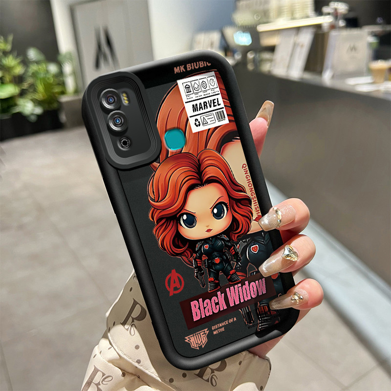 เคสสำหรับ Infinix Hot 11 Play Hot 10 Play Hot 9 Play เคสโทรศัพท์การ์ตูนแม่ม่ายดำและพิษ Q-Edition