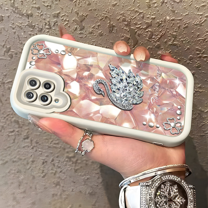 เคสสำหรับ Samsung Galaxy A12 4G A12 5G F12 M12 เคสป้องกันหรูหรากันกระแทกเคสซิลิโคนซิลิโคนโทรศัพท์หงส์