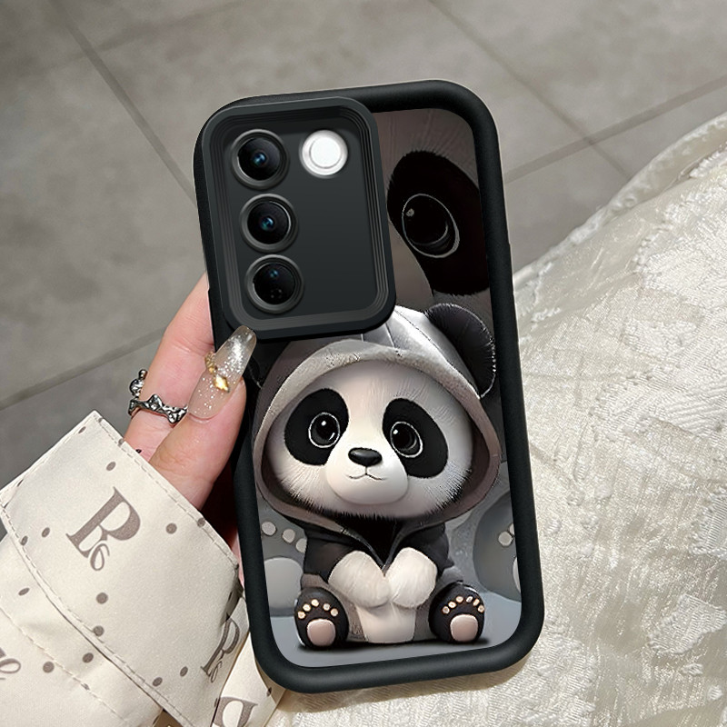 เคสสำหรับ VIVO V27 5G VIVO V27 Pro 5G S16 Pro 5G เคสโทรศัพท์ซิลิโคนดูดซับแรงกระแทกรุ่น Q น่ารักลายแพ