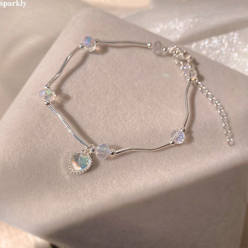 sparklyDazzling Heart Bracelet Super Immortal Sweet Temperament สร้อยข้อมืออเนกประสงค์ Best Friend Gift